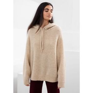 Ribbed Wool Alpaca Blend Hoodie 